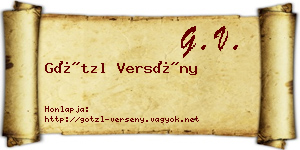 Götzl Versény névjegykártya